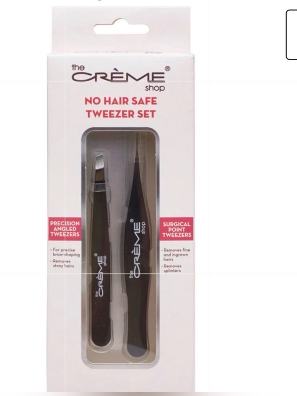 New *The Cream Shop*No hair Safe Tweezer Set - Black